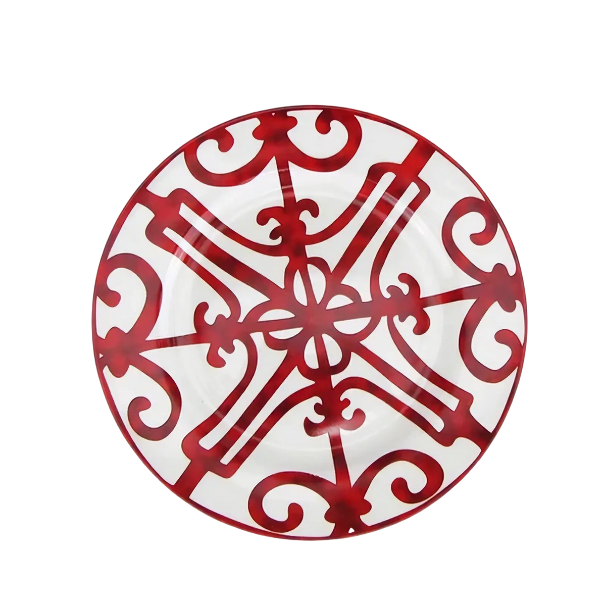 Bone China Red Scroll Dinnerware Set