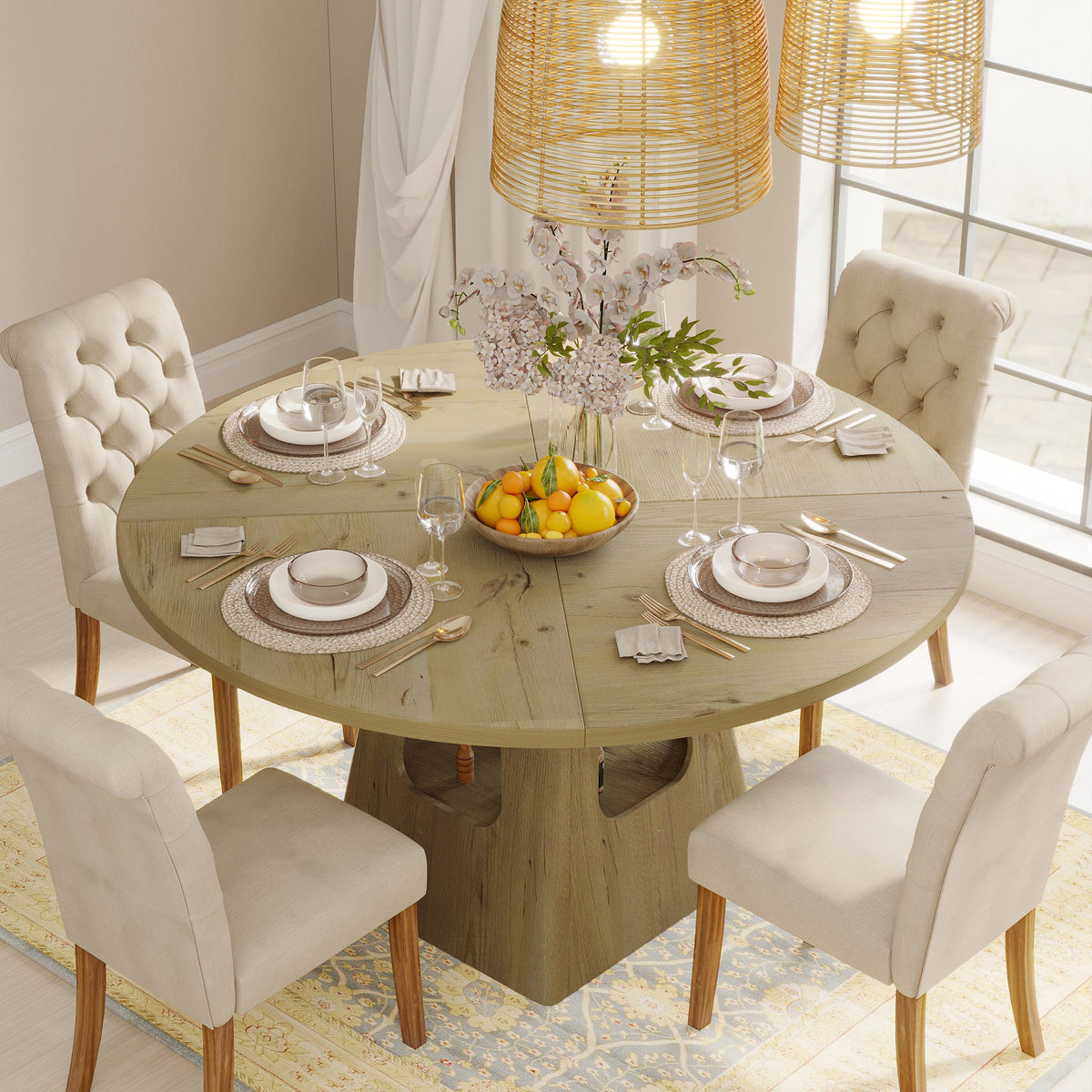 Round Dining Table for 4-6