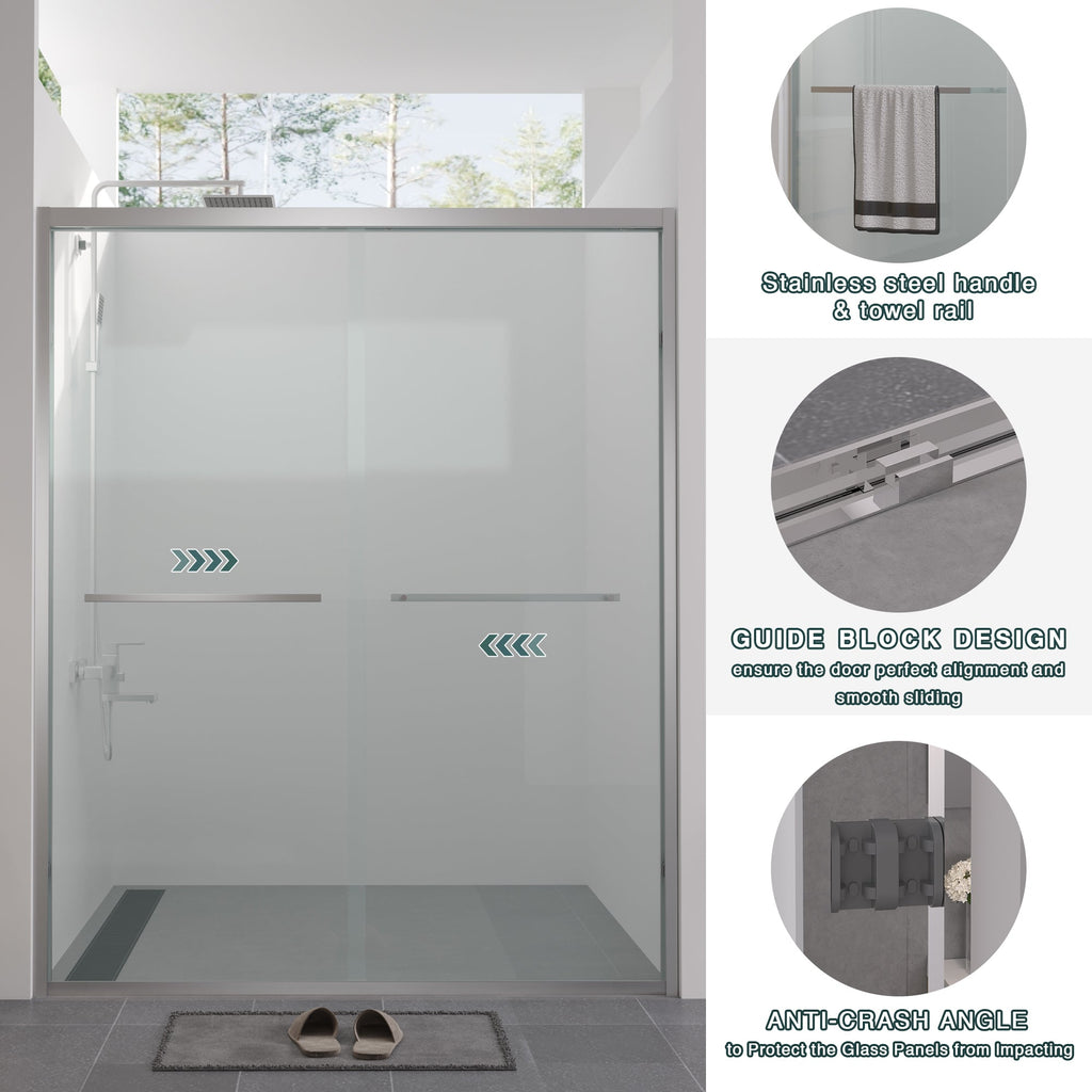 Aluminum Frame Double Sliding Shower Door