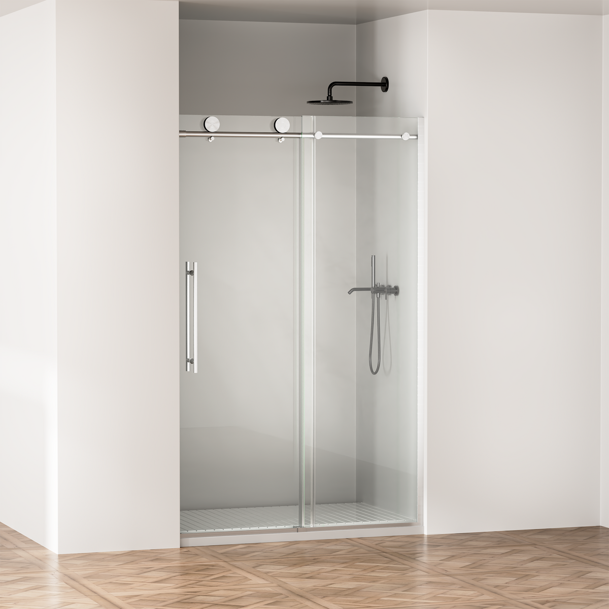 Frameless Shower Door, 44-48 in W x 75 in H