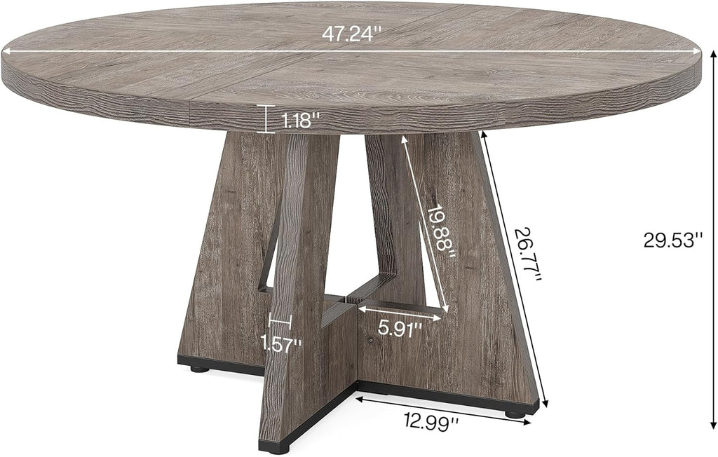 47" Round Farmhouse Dining Table – Rustic