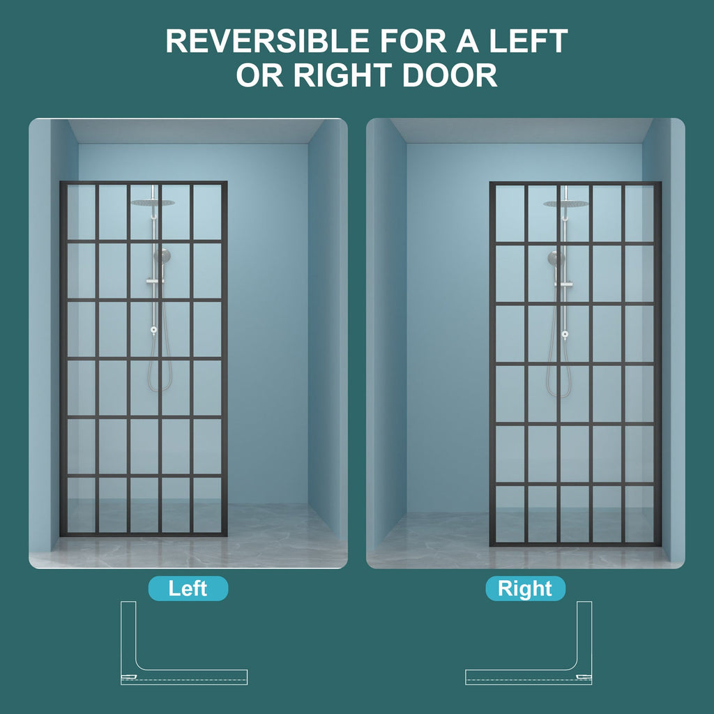 Frameless Fixed Shower Door 34" W x 72" H