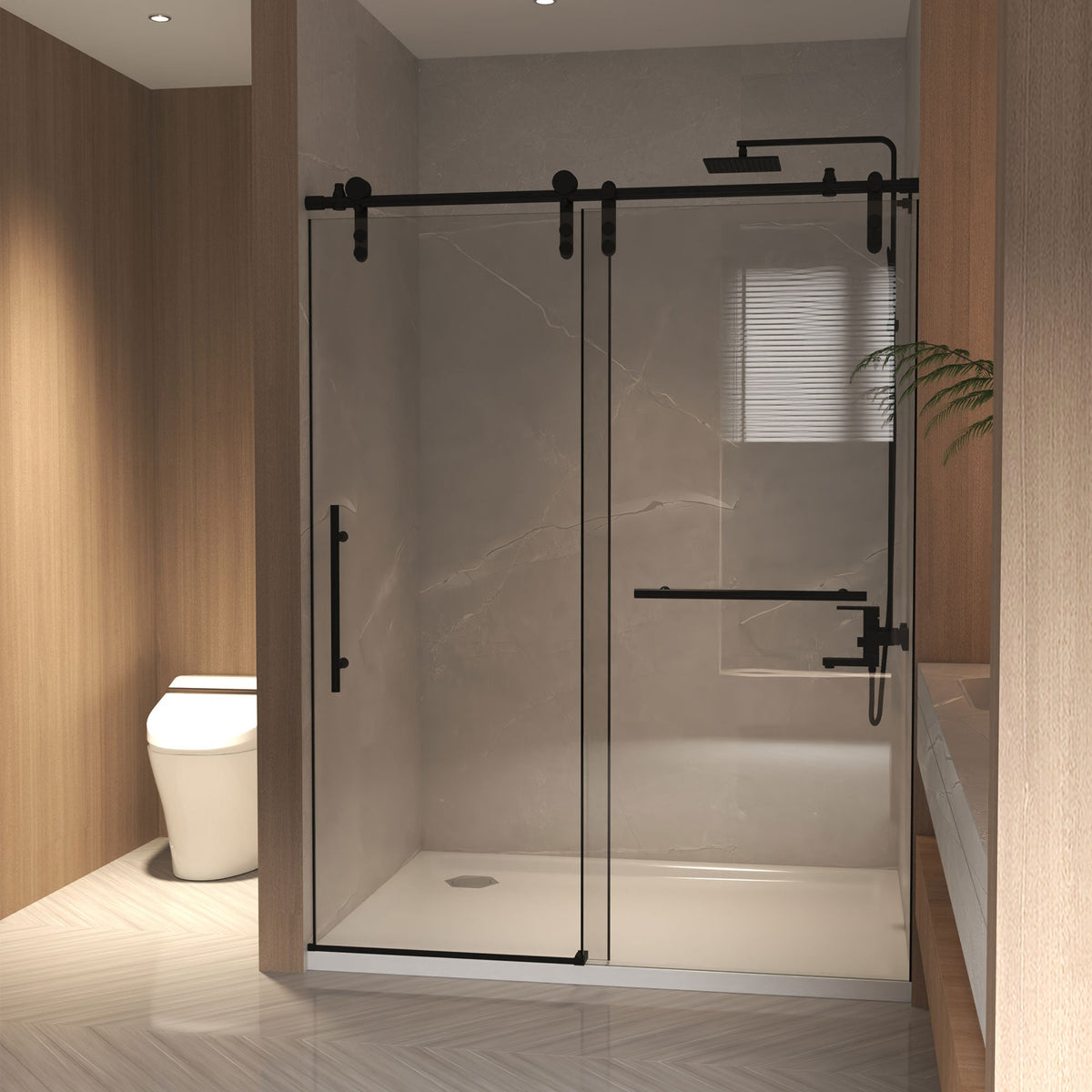 Frameless Sliding Shower Door - 44-48" x 76" H