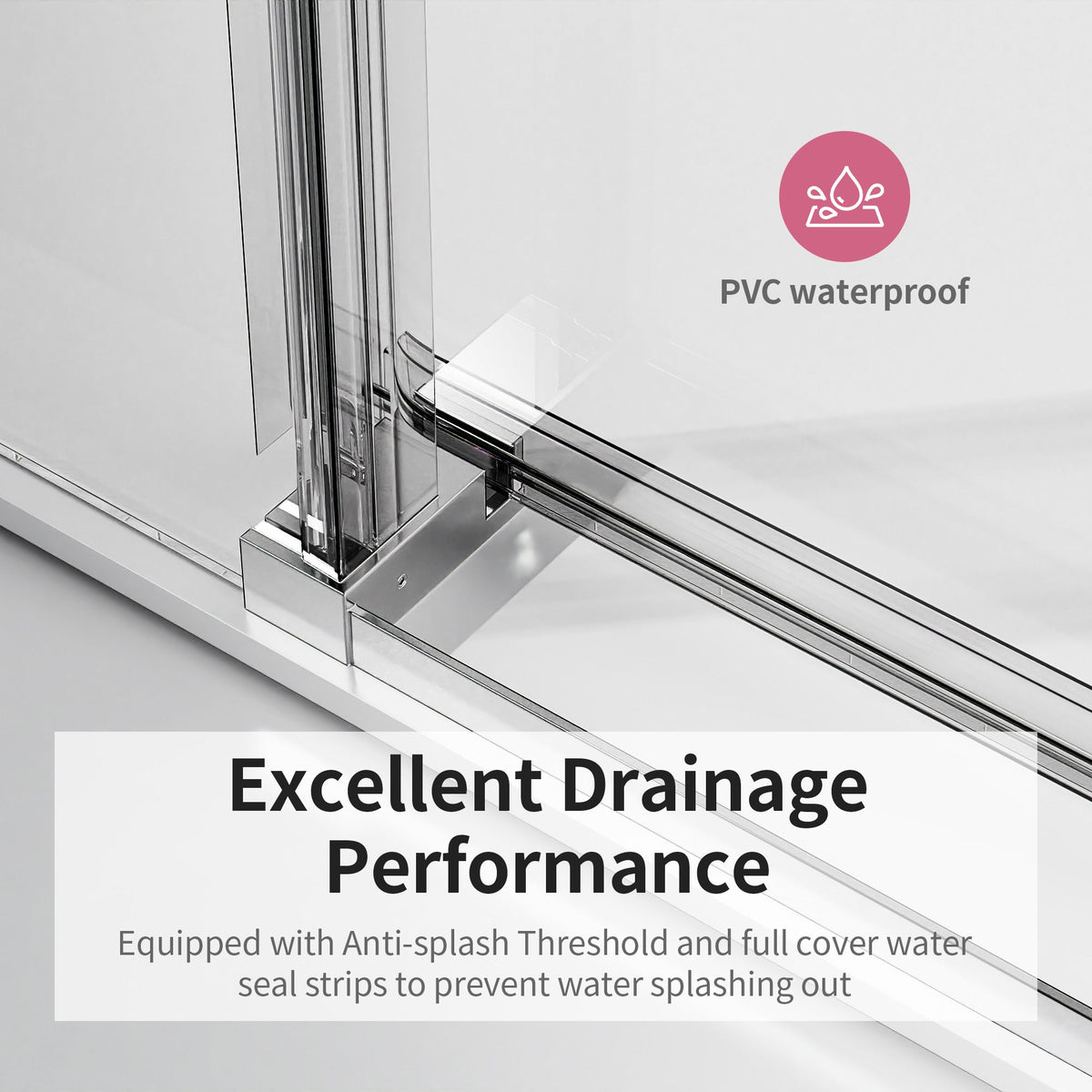 Frameless Single Sliding Soft-Close Shower Doors 68-72" W