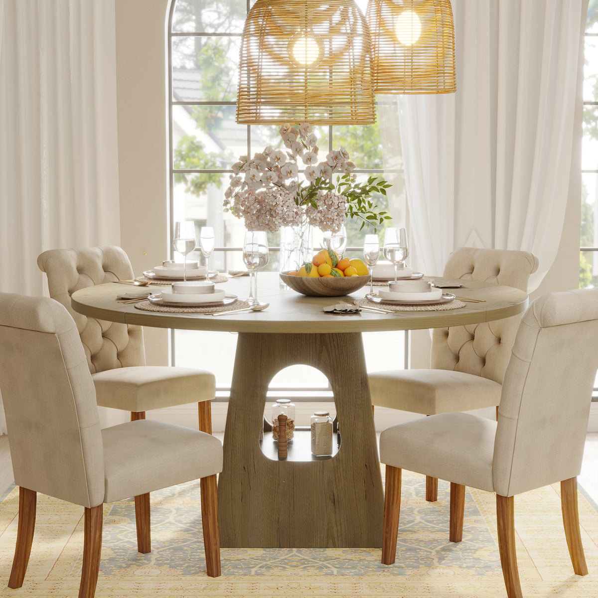 Round Dining Table for 4-6