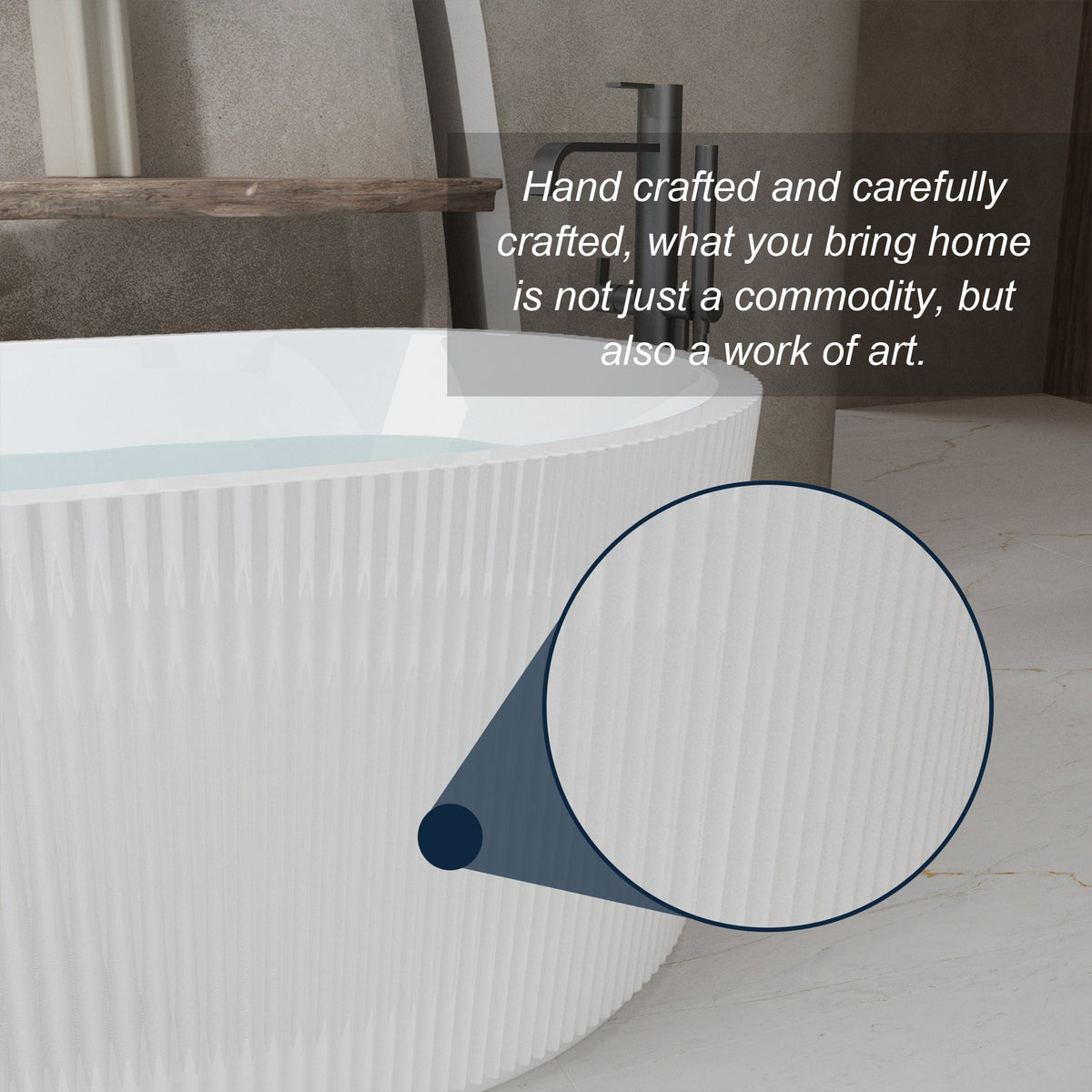 67" Linear Acrylic Freestanding Bathtub