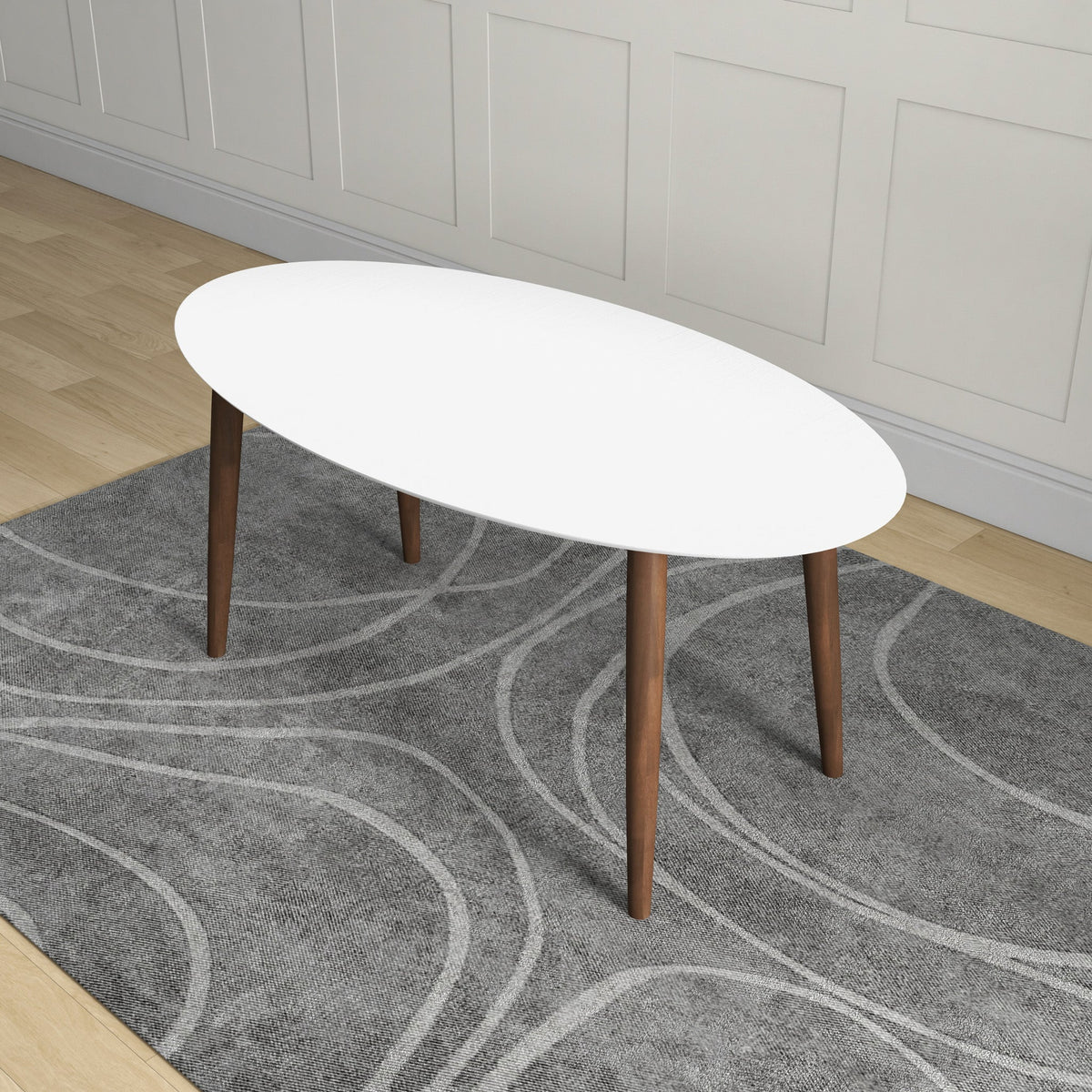 Ada Mid Century Modern Solid Wood Dining Table