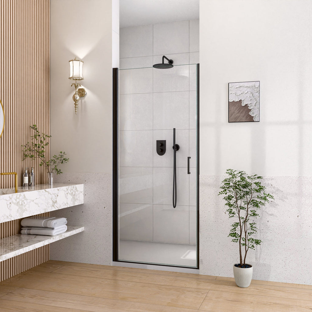 24" W x 72" H Semi-Frameless Circular Pivot Shower Door in Matte