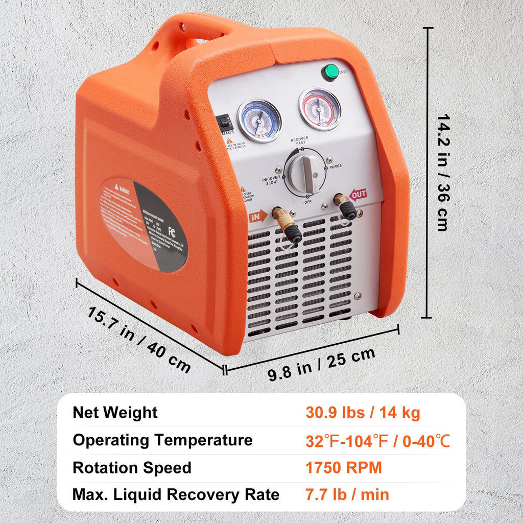 1 HP Refrigerant Recovery Machine