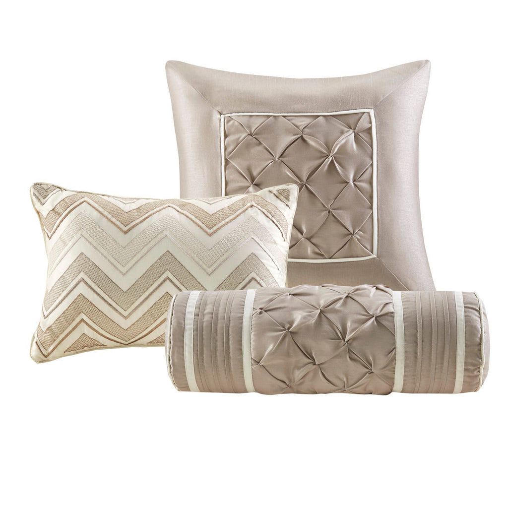 7 Piece Tufted Comforter Set Ivory Full