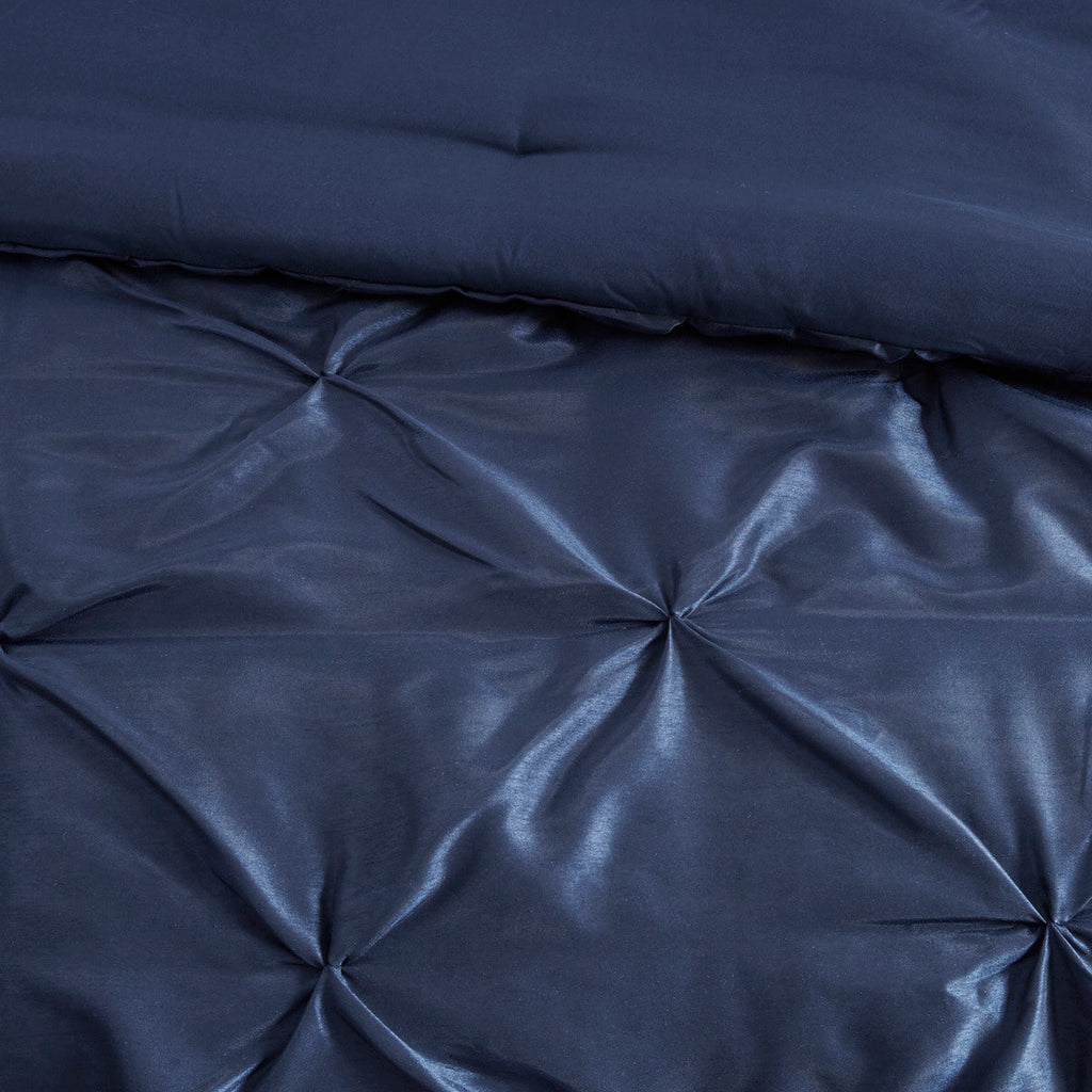 7 Piece Tufted Comforter Set Navy King