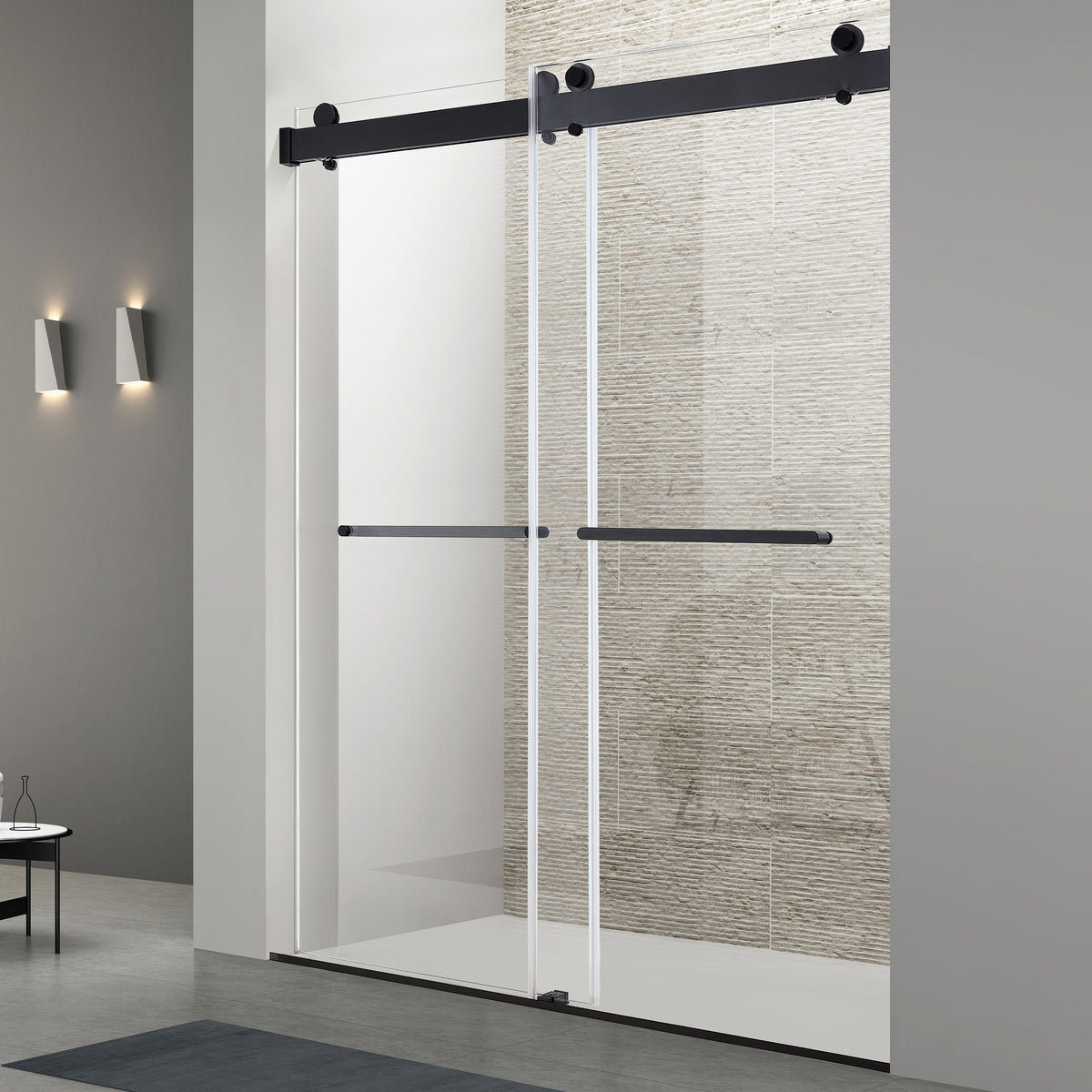 48 Inches x 76 Inches Double Sliding Shower Door in Matte