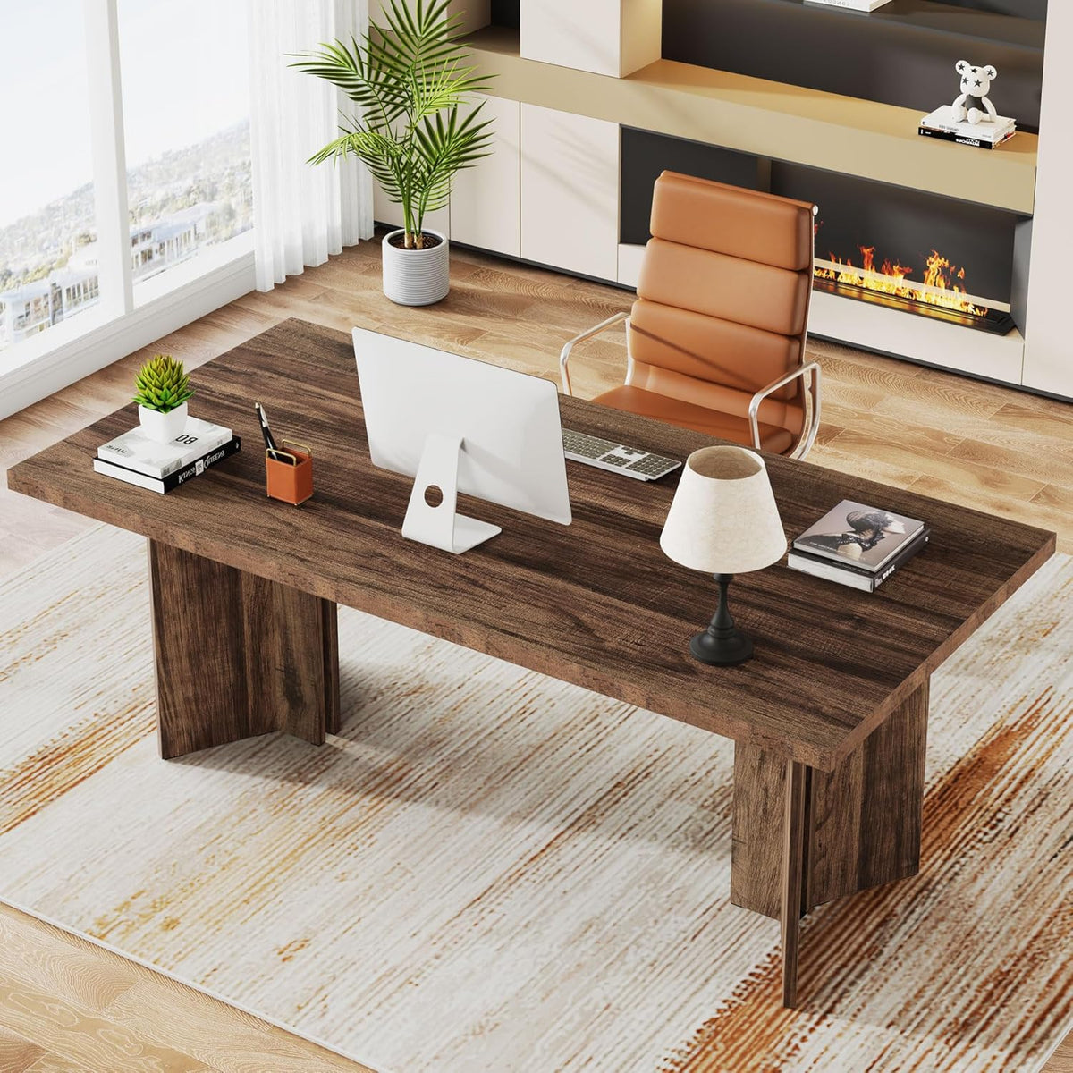 63" Farmhouse Executive Desk