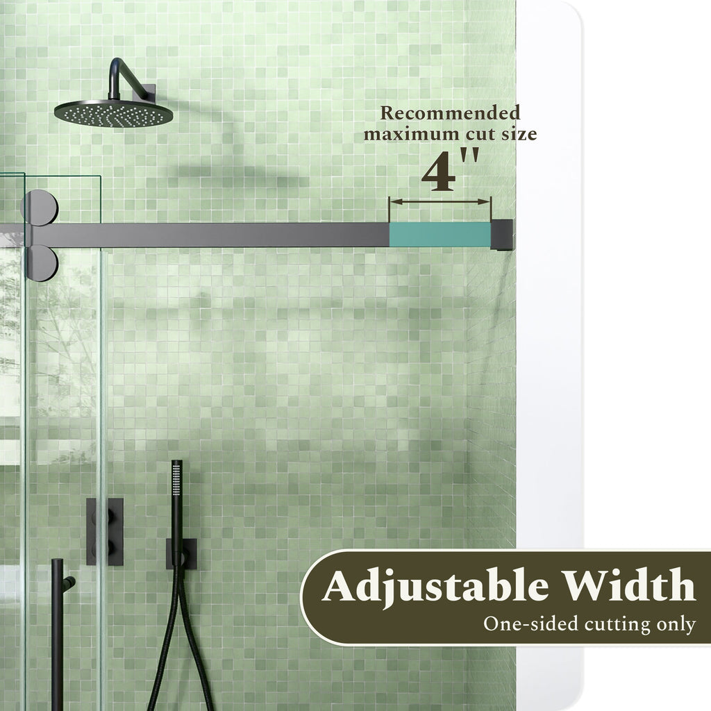 56-60"W x 60"H Frameless Sliding Tub Shower Door Enclosure