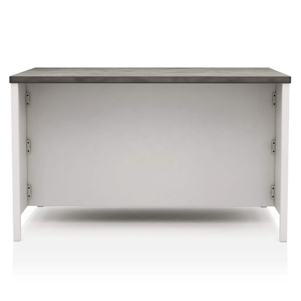 Counter Height Dining Table with Storage Cabinet Base - Dark Gray / Off White