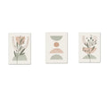 Minimalist muted earth tone abstract botanical canvas wall art bedroom