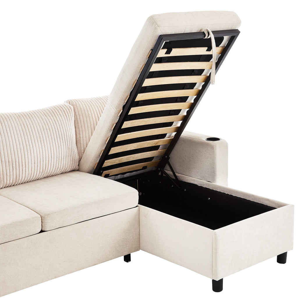 113.4" Sectional Sofa Pull-out Sofa Bed