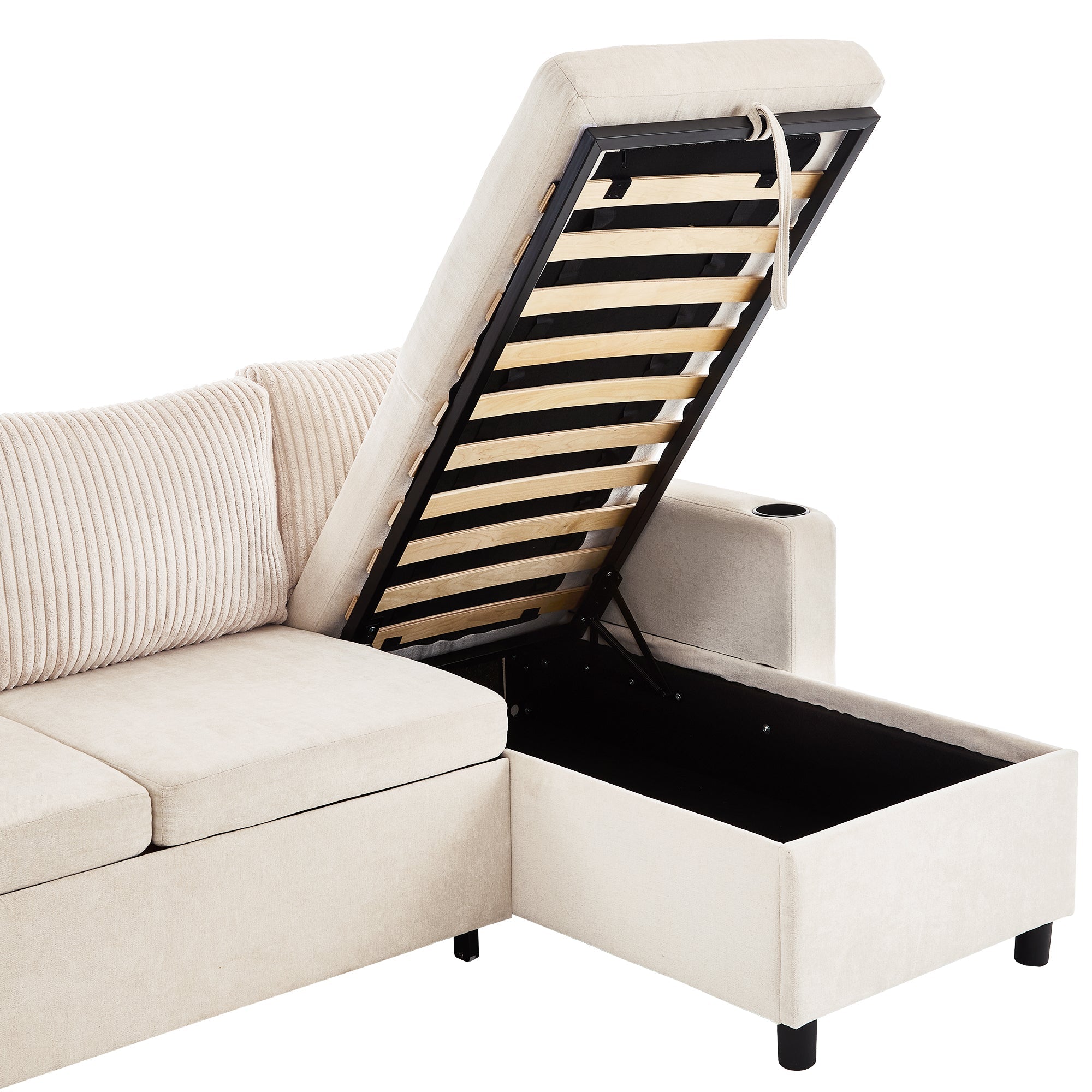 113.4" Sectional Sofa Pull-out Sofa Bed