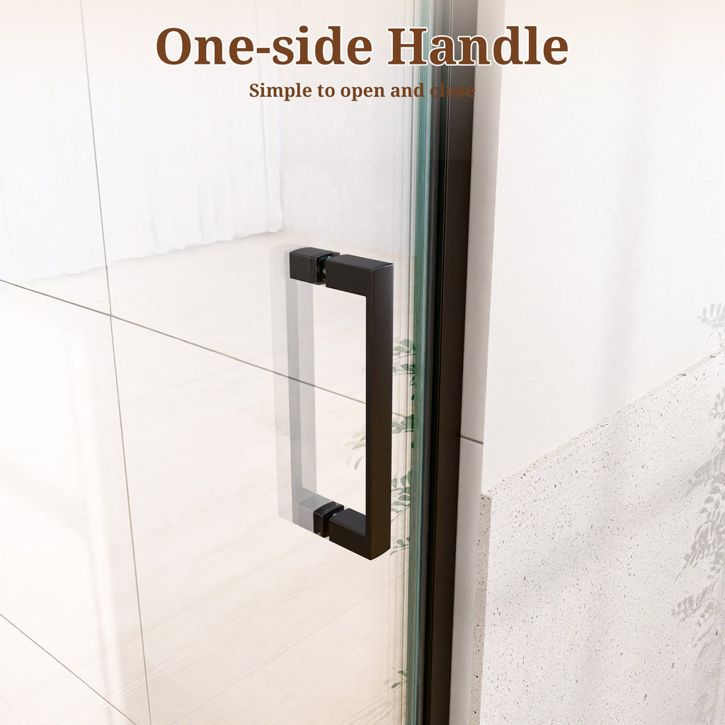 24" W x 72" H Semi-Frameless Circular Pivot Shower Door in Matte