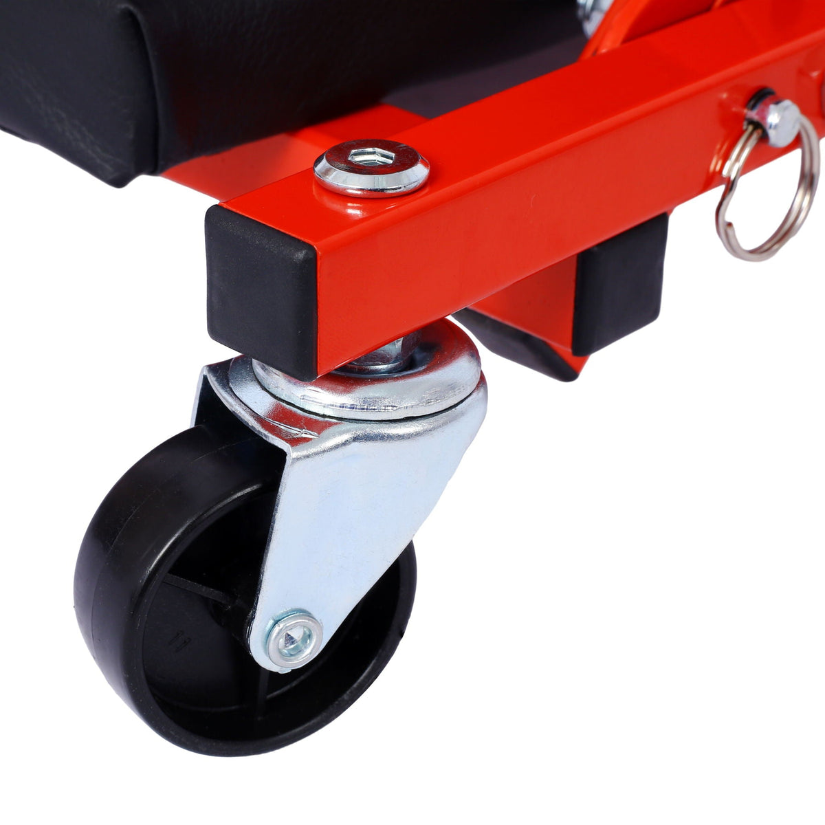 Red Z Creeper Mechanic Seat with Steel Frame and 6 Wheels - 2 in 1