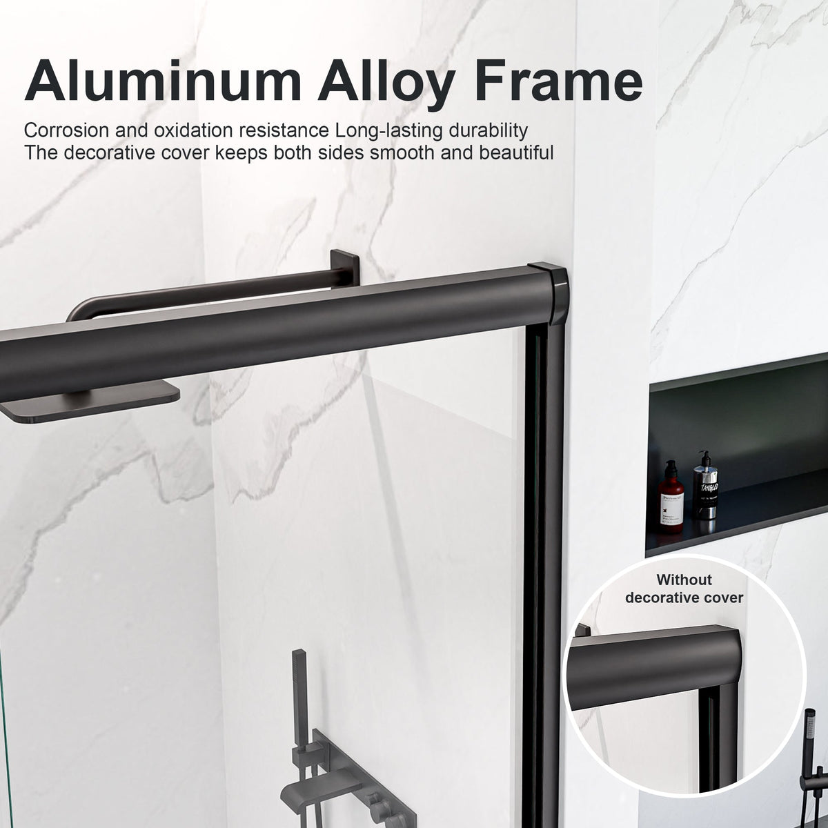 44"-48"W*72" H Semi-Frameless Double Sliding Shower Door