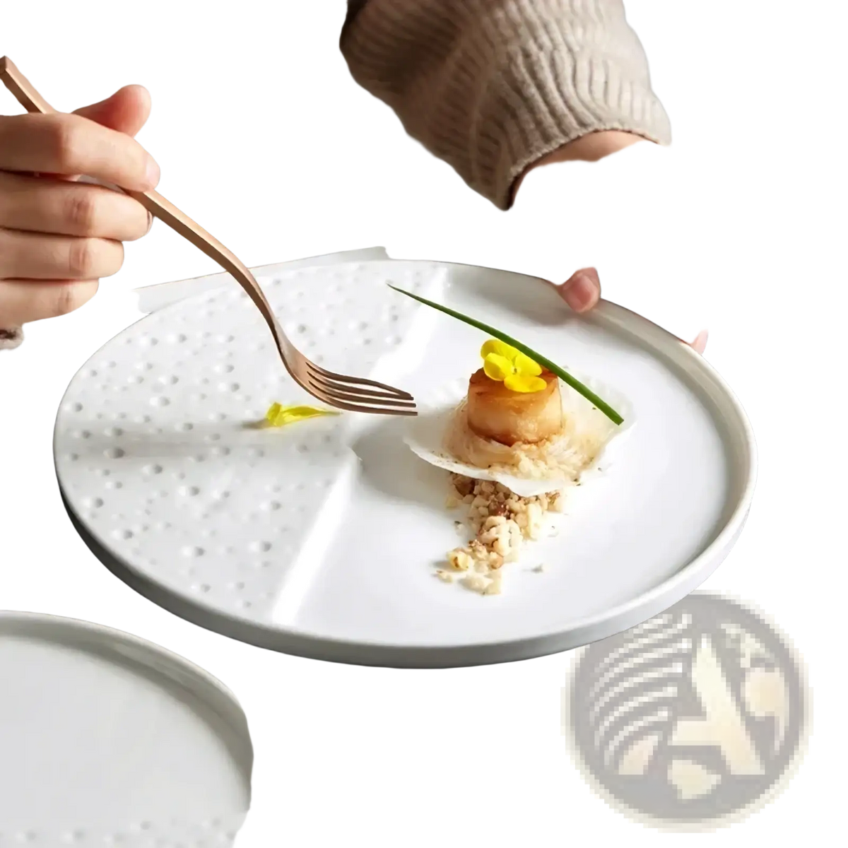 Ceramic Decorative Plate Textured Dinnerware Tray
