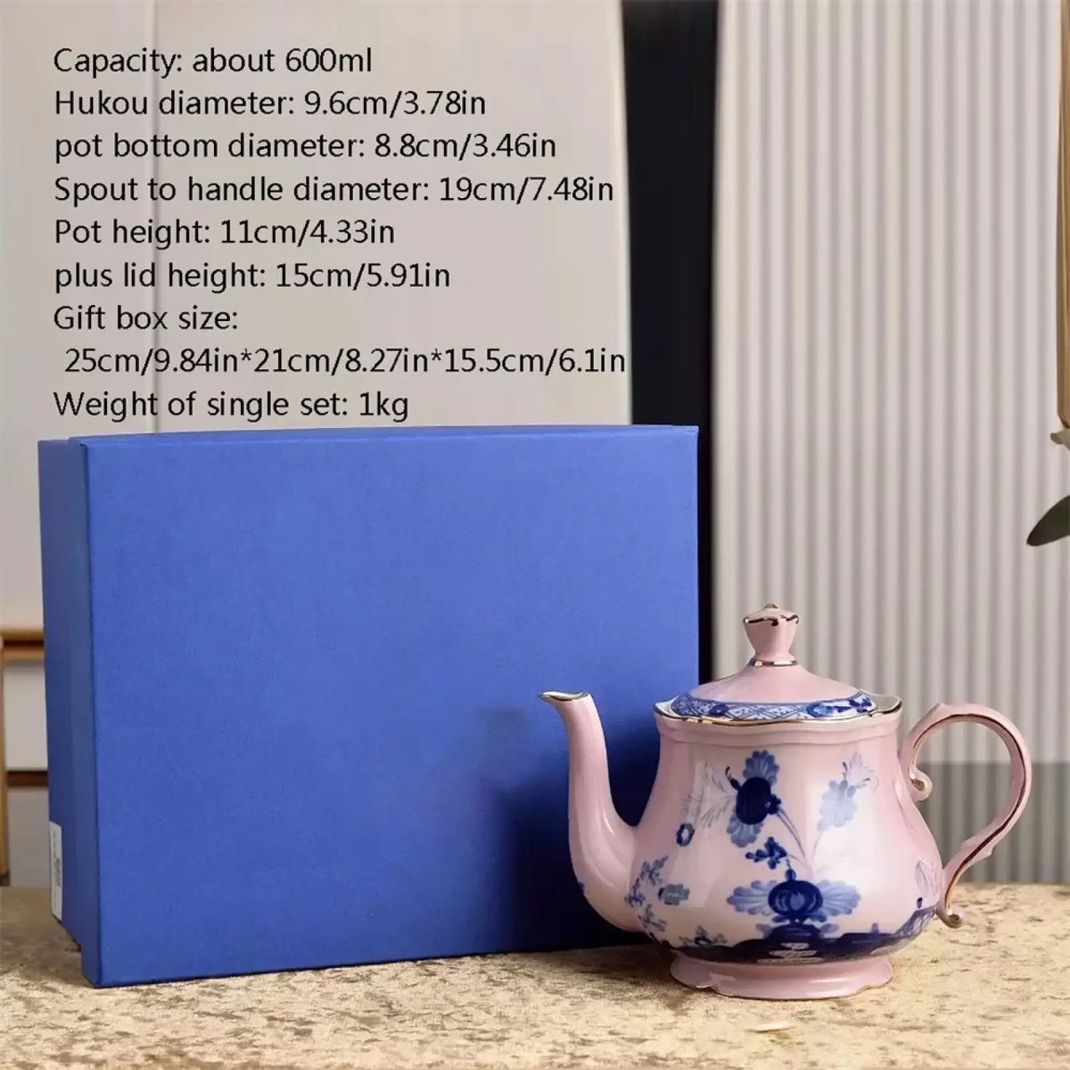 Ceramic Floral Tableware Set Coffee Mug and Teapot