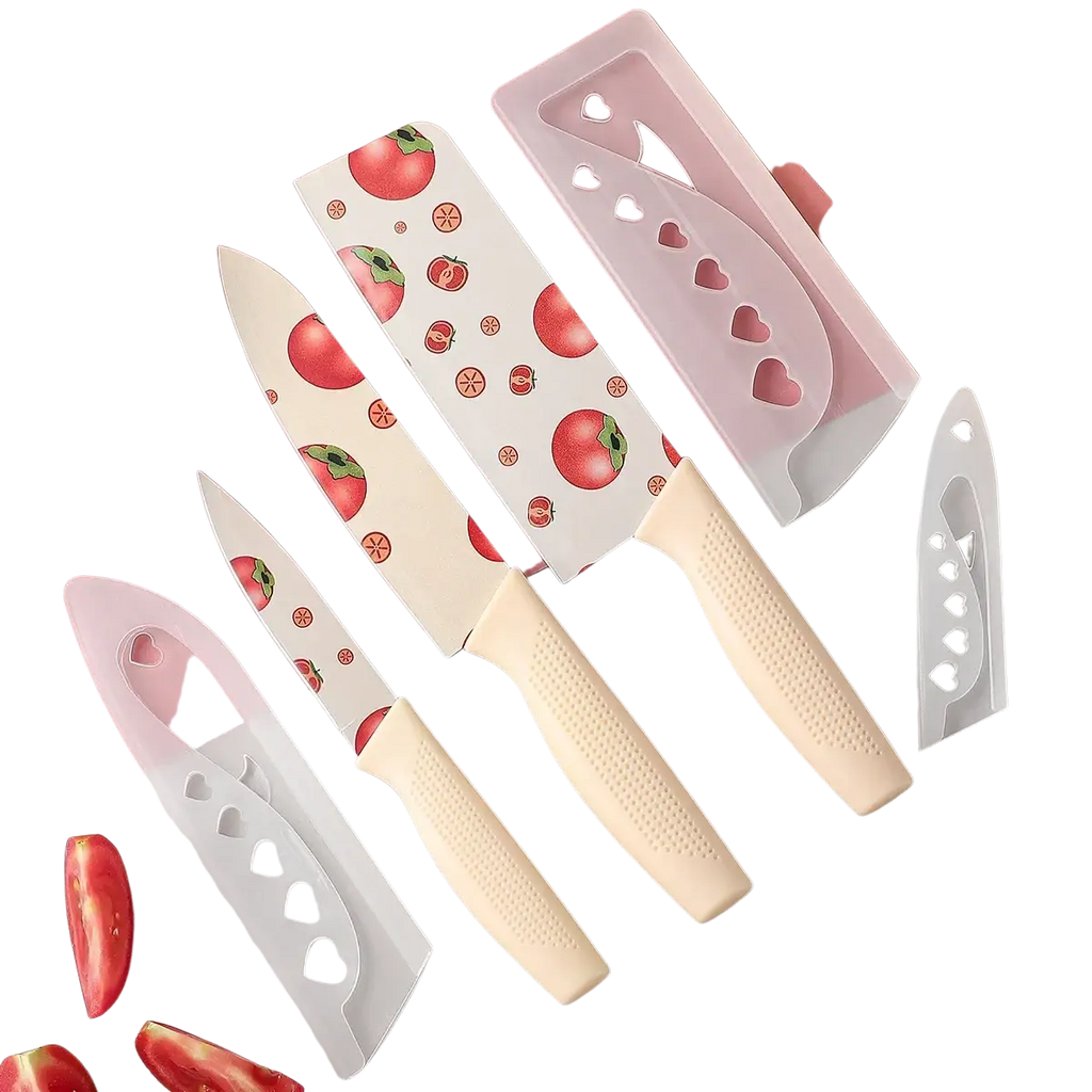 Ceramic Kitchen Knife Set Tomato Pattern