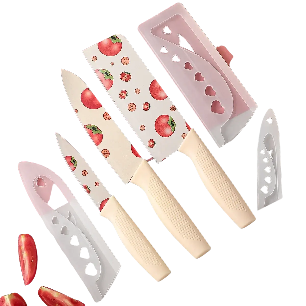 Ceramic Kitchen Knife Set Tomato Pattern