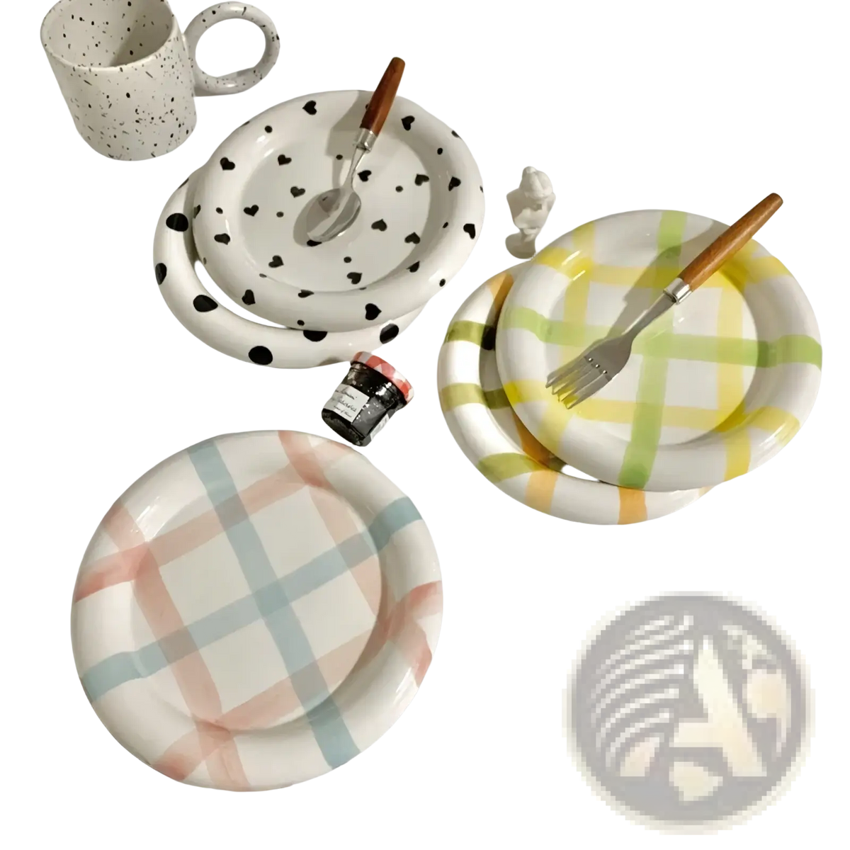 Ceramic Plate Set Decorative Tableware Kitchenware