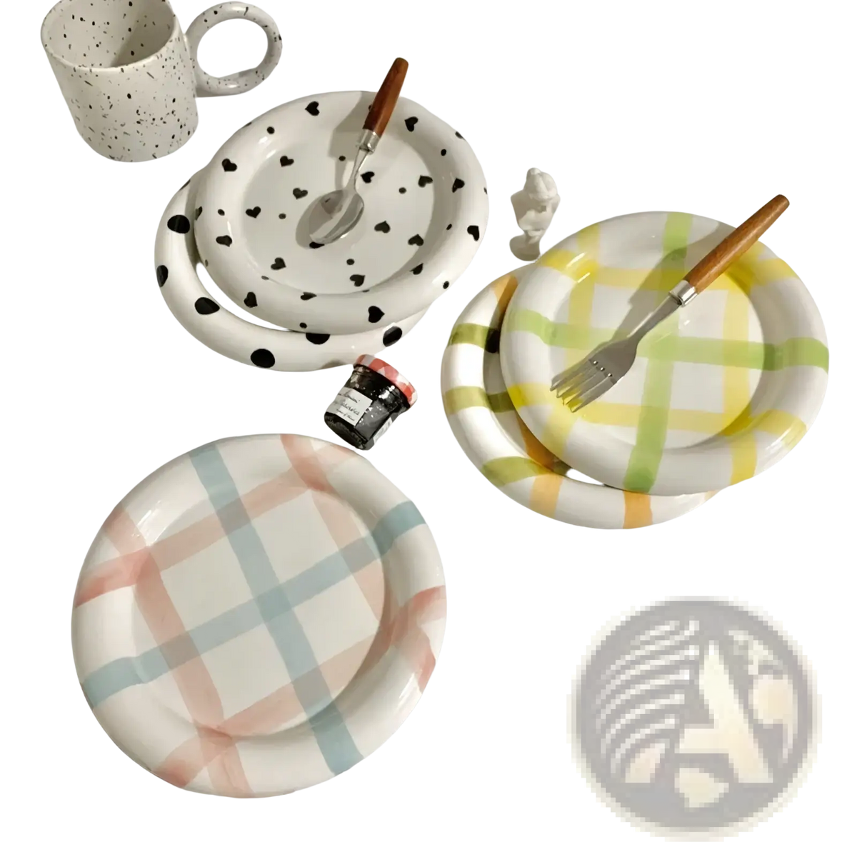 Ceramic Plate Set Decorative Tableware Kitchenware