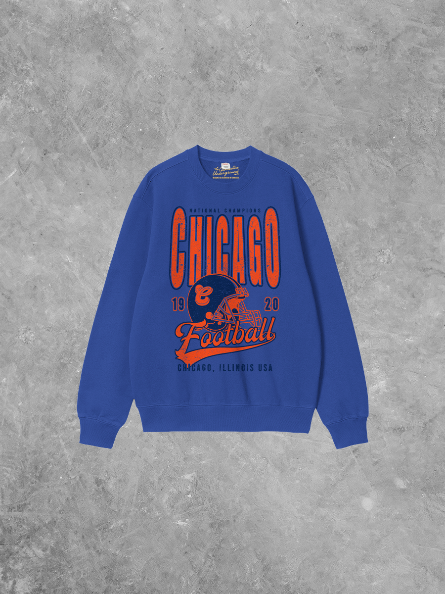 Underground Original Design: Chicago Football Champs Boxy Cotton Sweatshirt