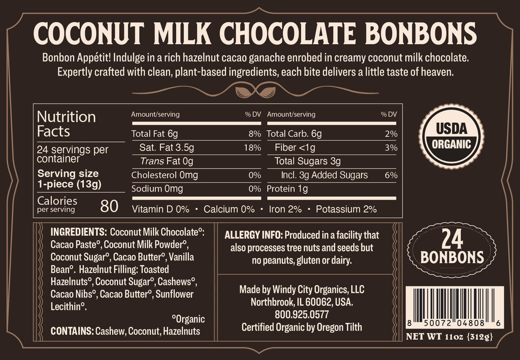Rawmio Coconut Milk Chocolate Bon Bons, 24ea