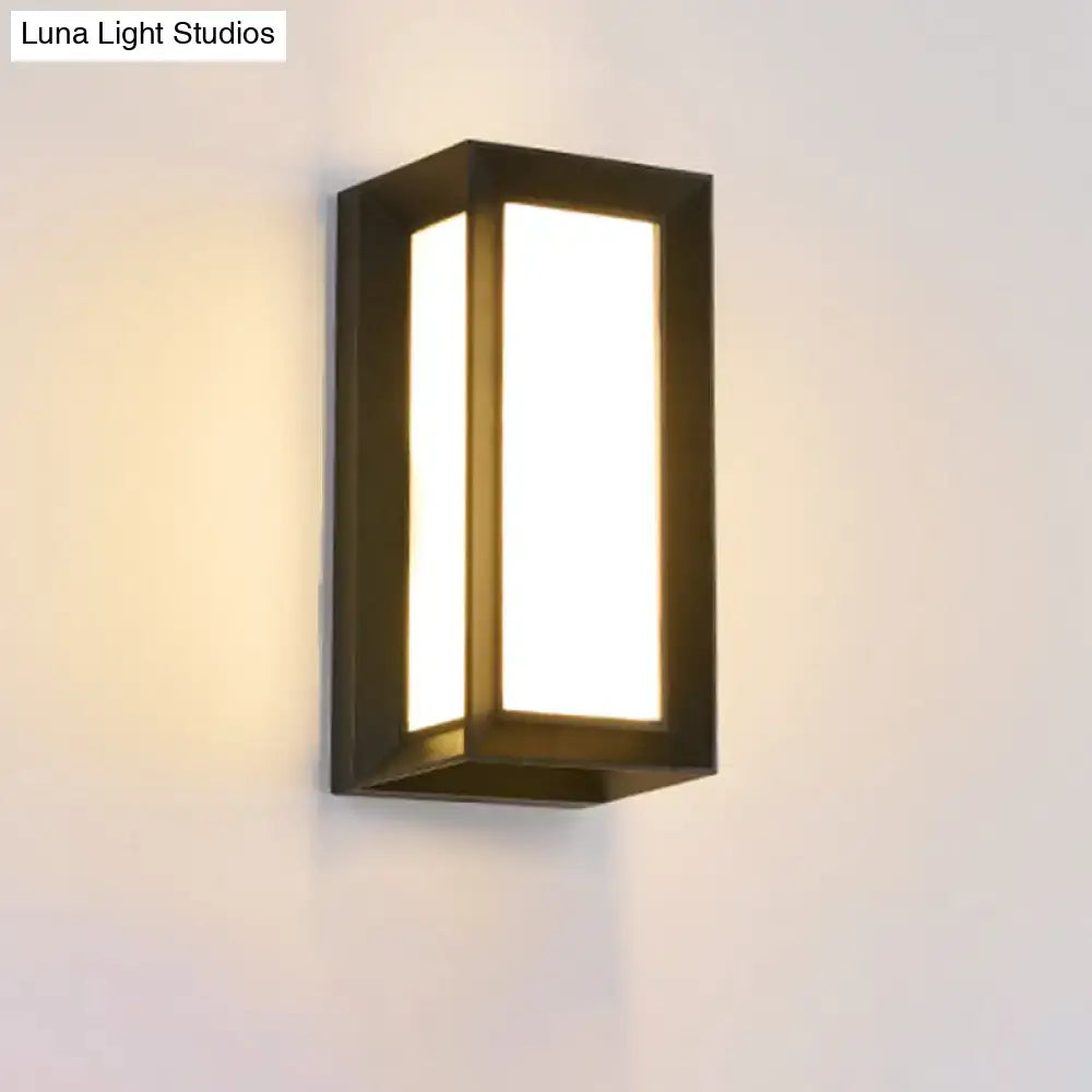 DecorBites™ Contemporary Black LED Wall Lamp for Courtyard - Flush Mount Sconce