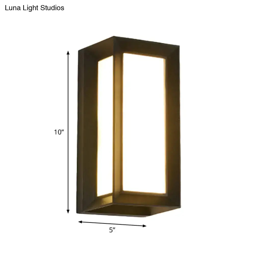 DecorBites™ Contemporary Black LED Wall Lamp for Courtyard - Flush Mount Sconce
