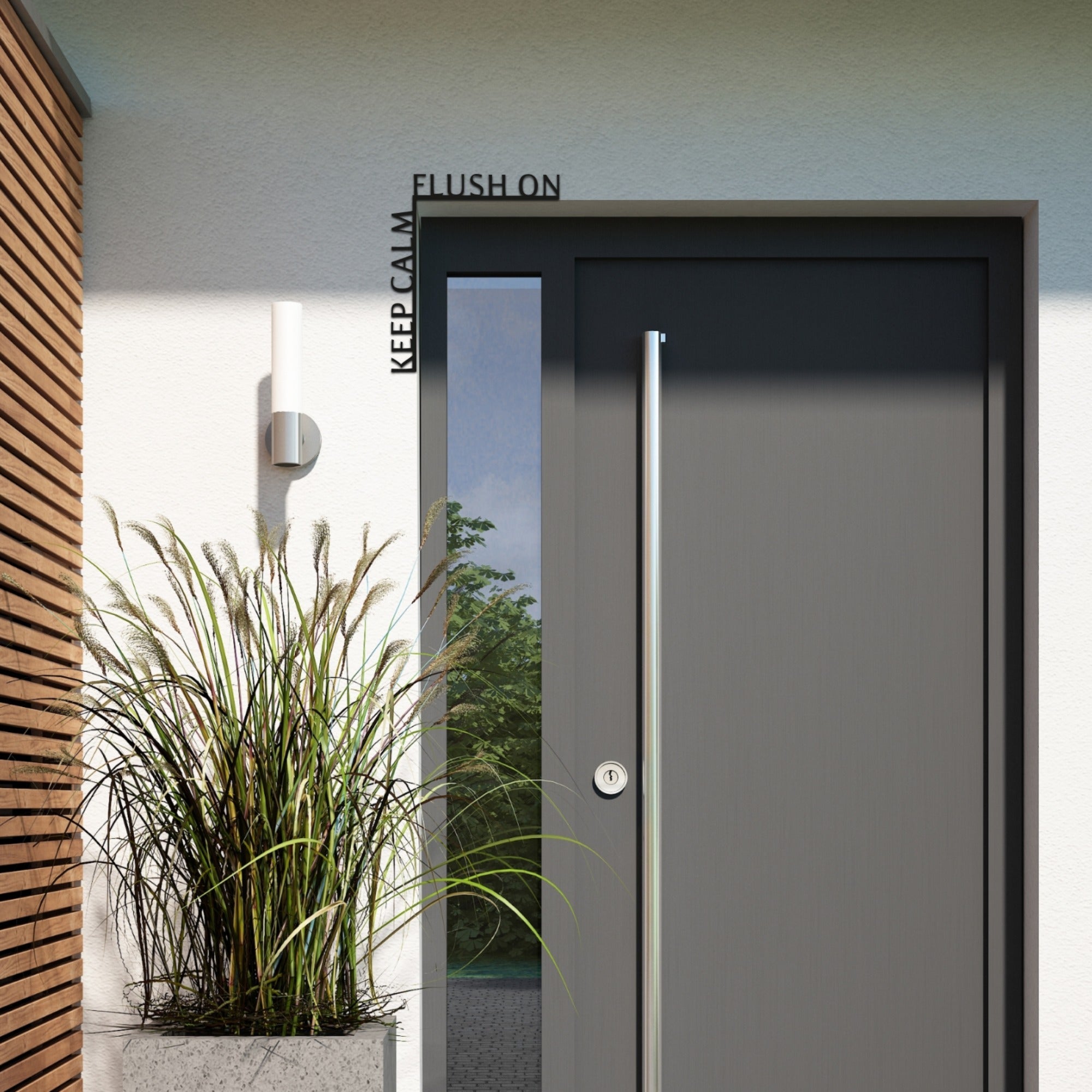 Wooden Corner Quote – Keep Calm, Flush On