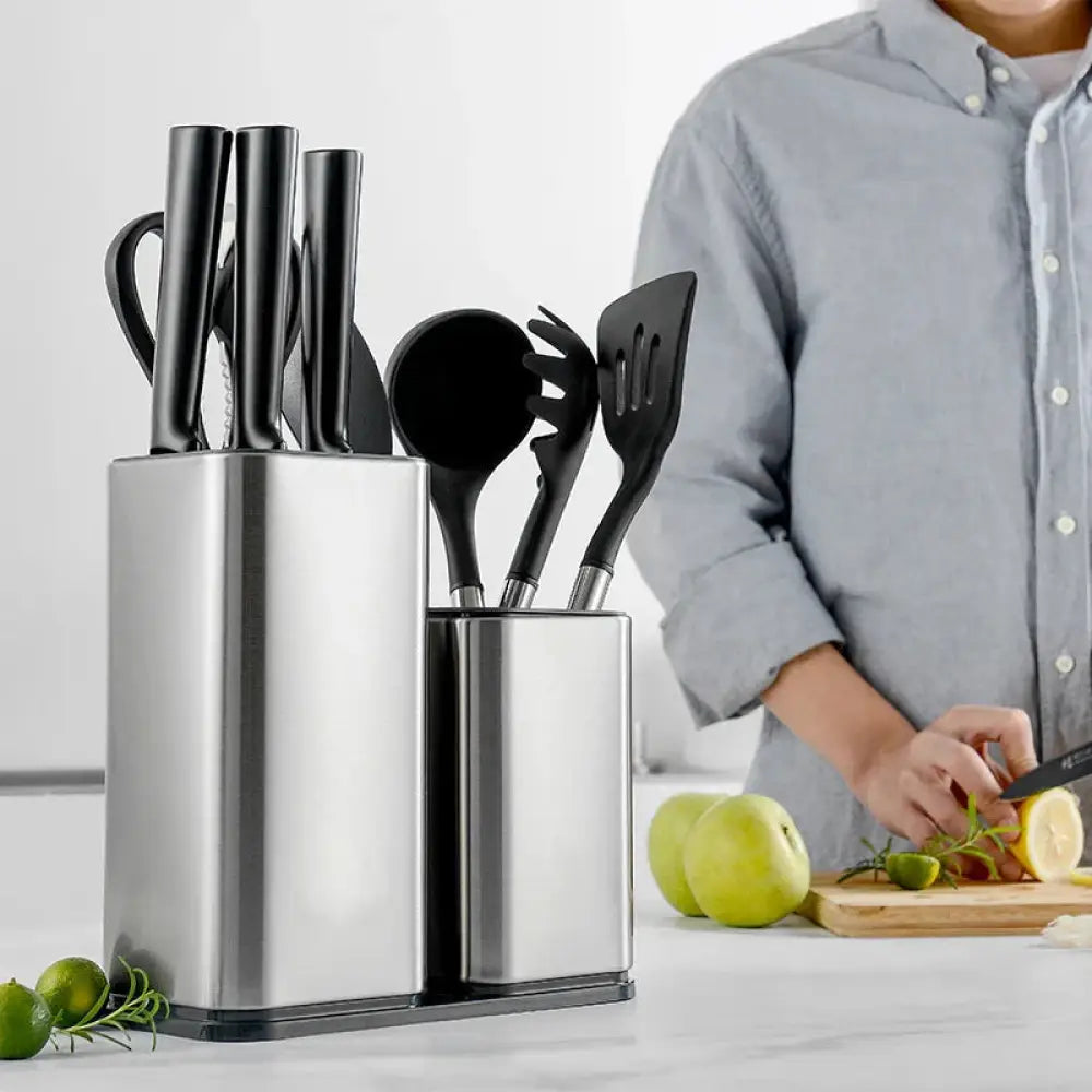 Modern Stainless Steel Universal Knife and Utensil Holder