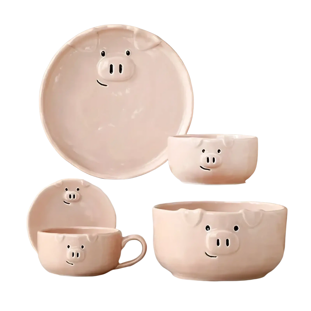 Cute Pig Ceramic Dinnerware Set