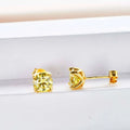 Colorful Moissanite Stud Earrings in Gold-Tone Sterling Silver