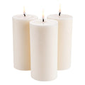 3 Pack Unscented Pillar Candles 65 Hours Long Burning Christmas White