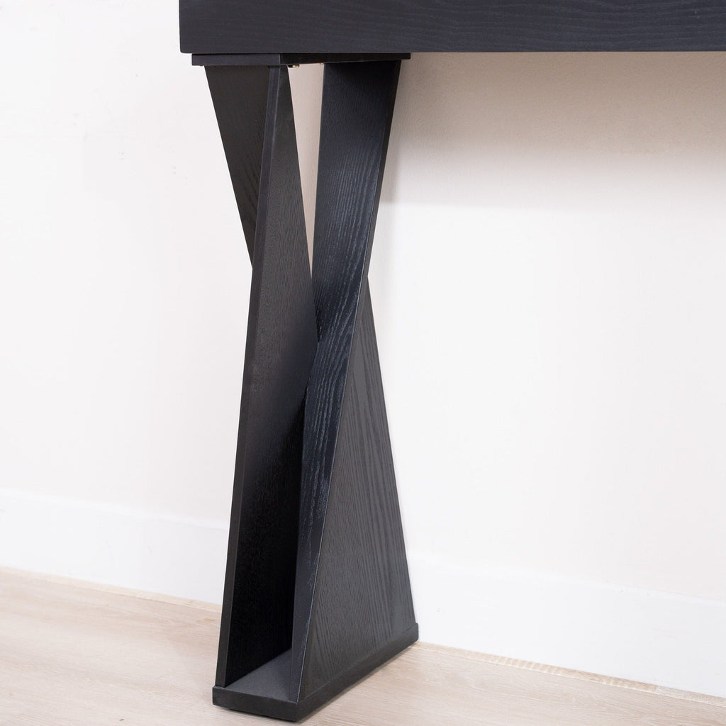Console Table With Crossed Legs For Hallway - Black
