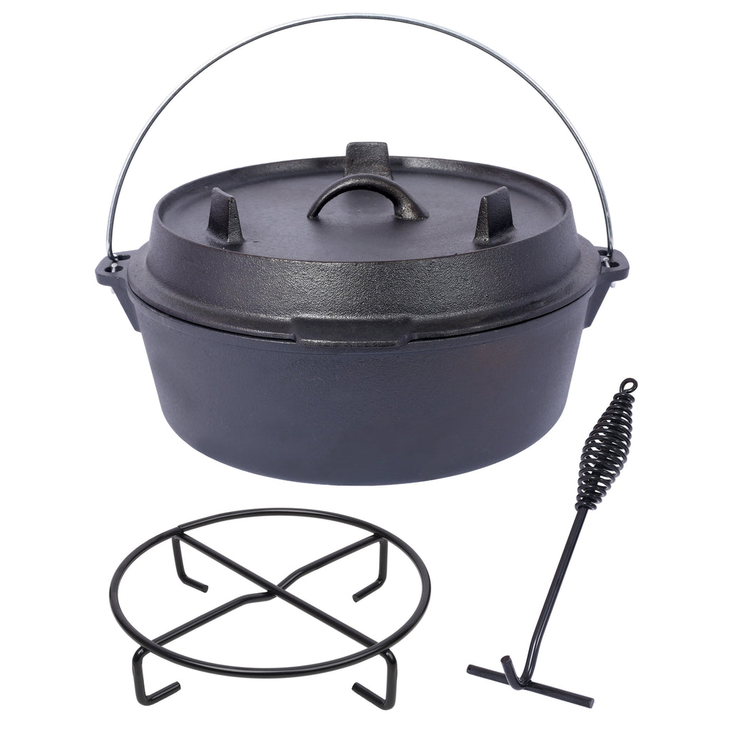 Pre-Seasoned Cast Iron Dutch Oven with Skillet Lid, 6 Quart