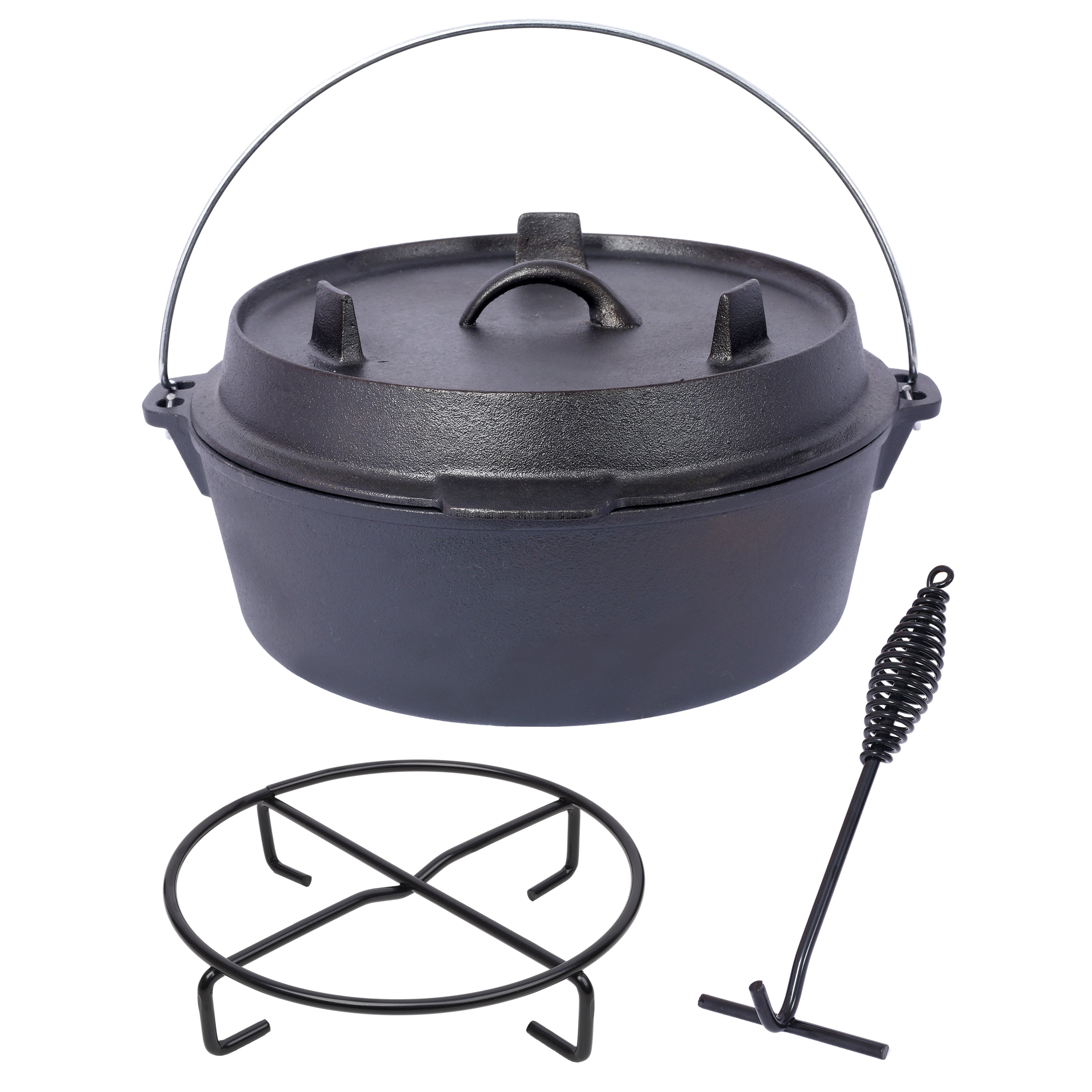 Pre-Seasoned Cast Iron Dutch Oven with Skillet Lid, 6 Quart