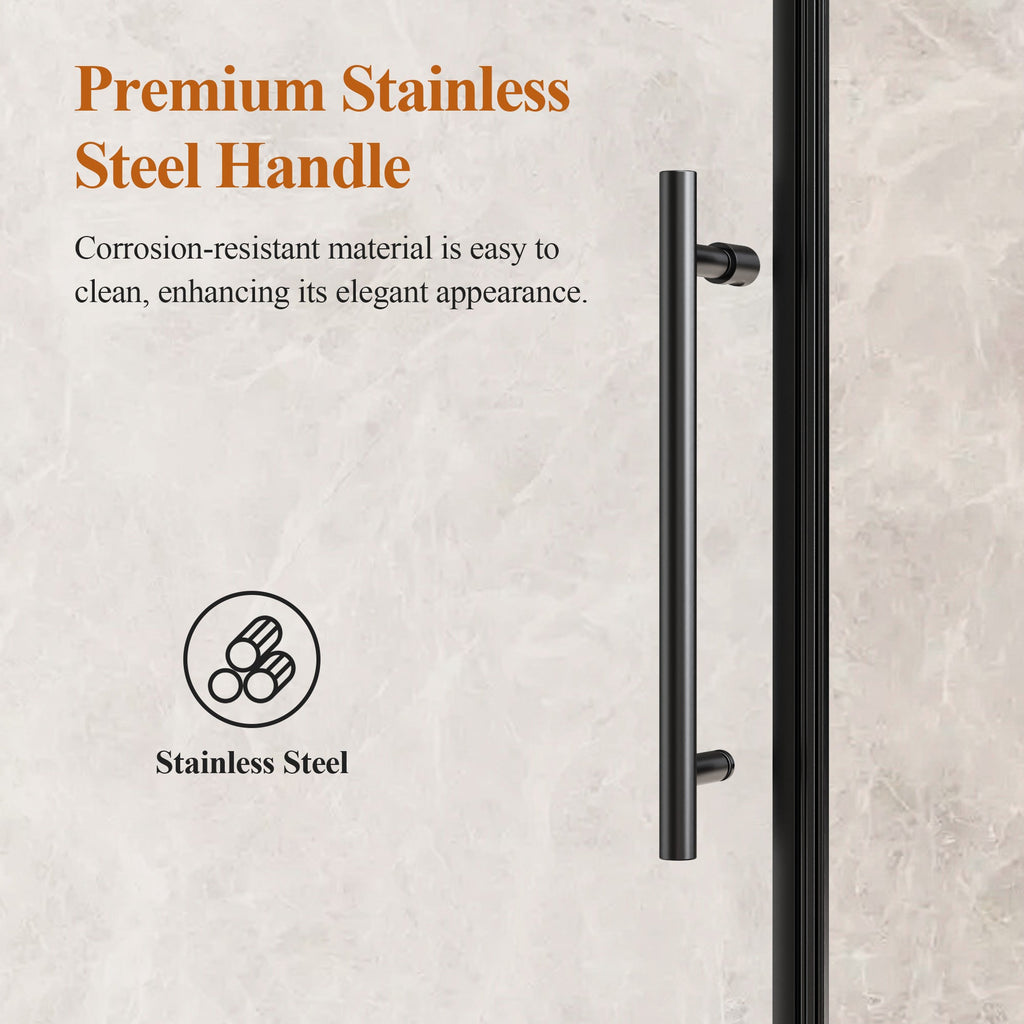 Frameless Stainless Steel Round Tube Single Sliding Shower Door