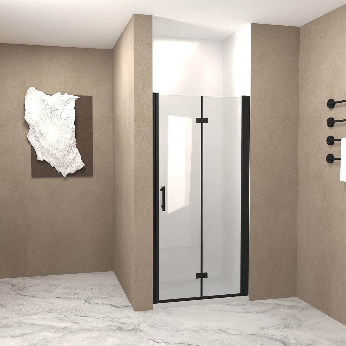 33-32" x 72" Bifold Shower Door with Tempered Glass