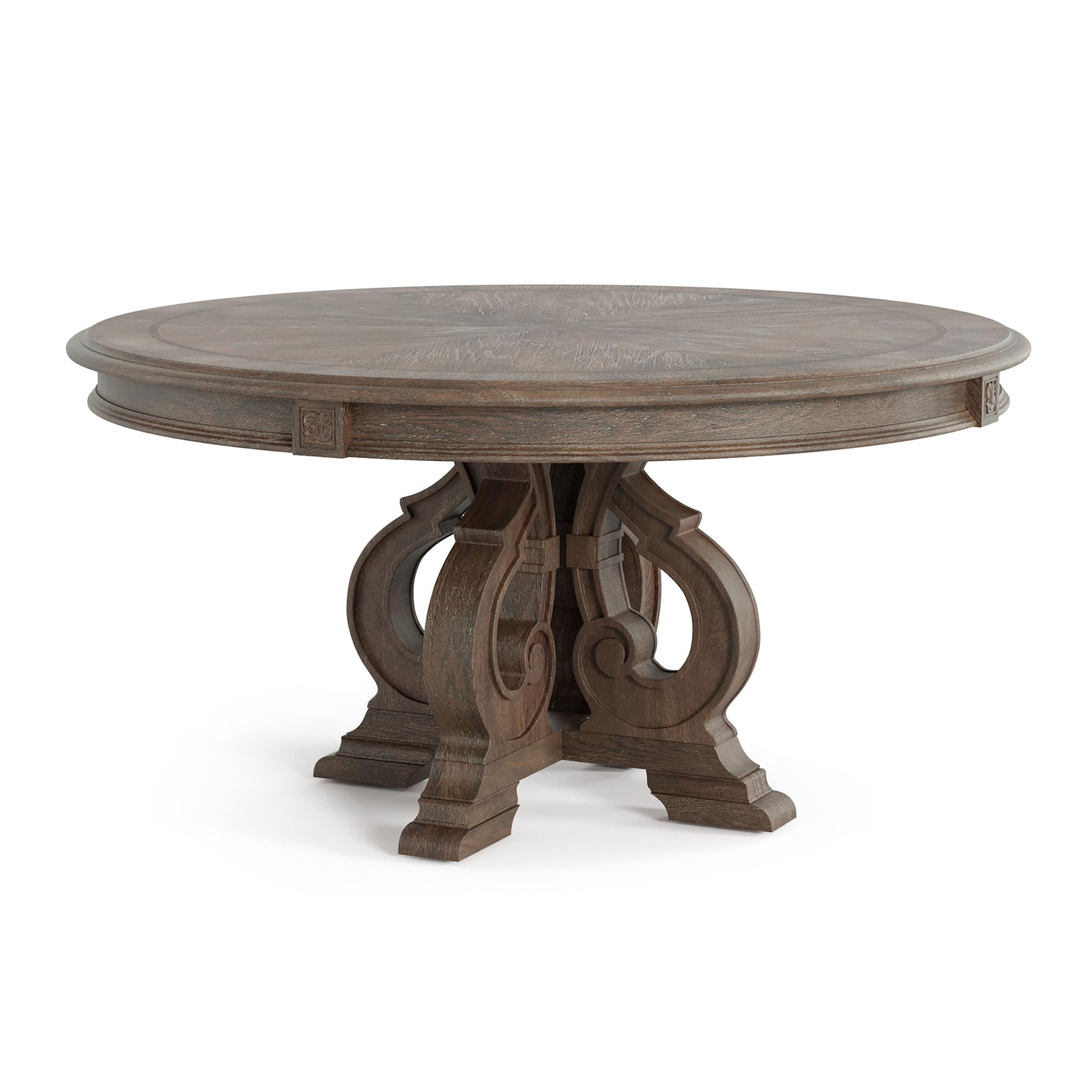 Round Dining Room Table with Pedestal Base