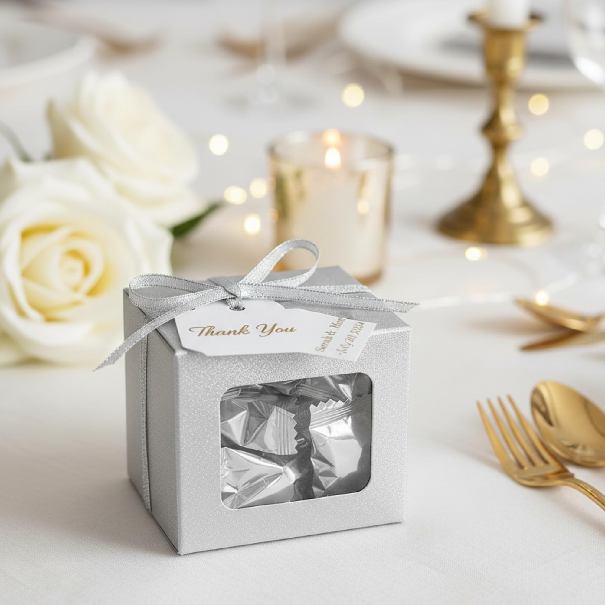 220ct Silver Wrapped Buttermints – Individually Wrapped Butter Mints for Weddings, Candy Buffets & Thank You Treats