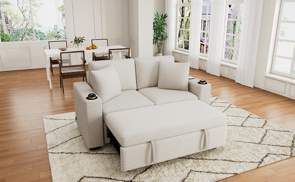 60.6" Modern Loveseat Sofa Pull-out Sofa Bed