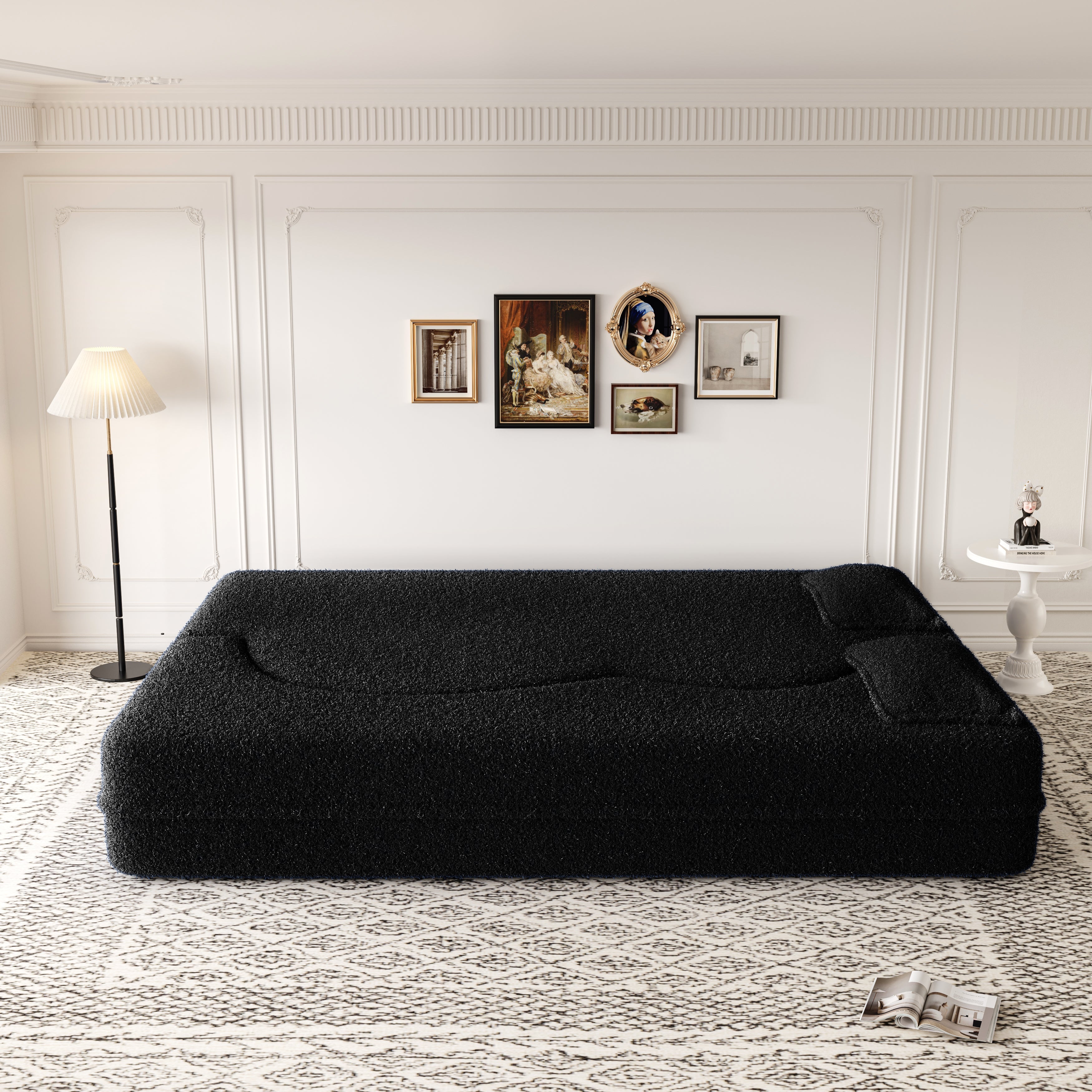 Modern Floor Sofa with 2 Pillows