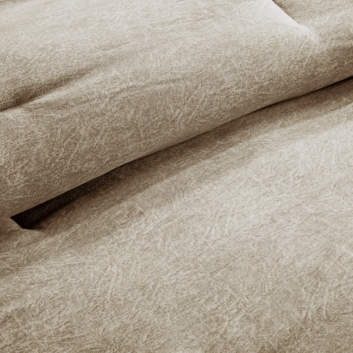 7 Piece Faux Suede Comforter Set Tan Queen